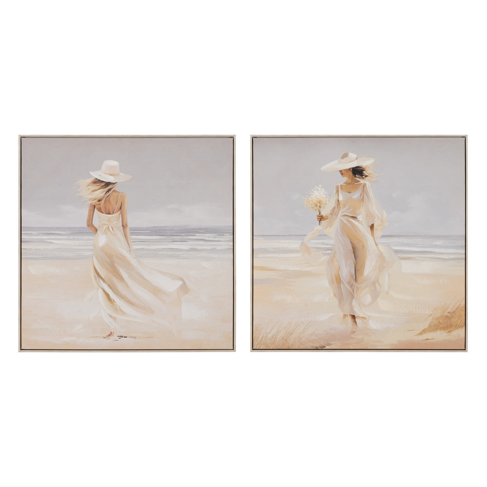 CUADRO PINTURA MUJER-PLAYA 2/M LIENZO 80 X 3,50 X 80 CM