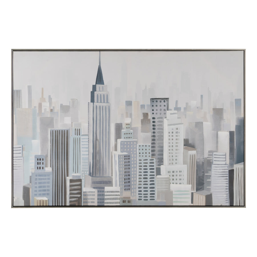 CUADRO PINTURA CIUDAD LIENZO DECORACIÓN 120 X 3,50 X 80 CM