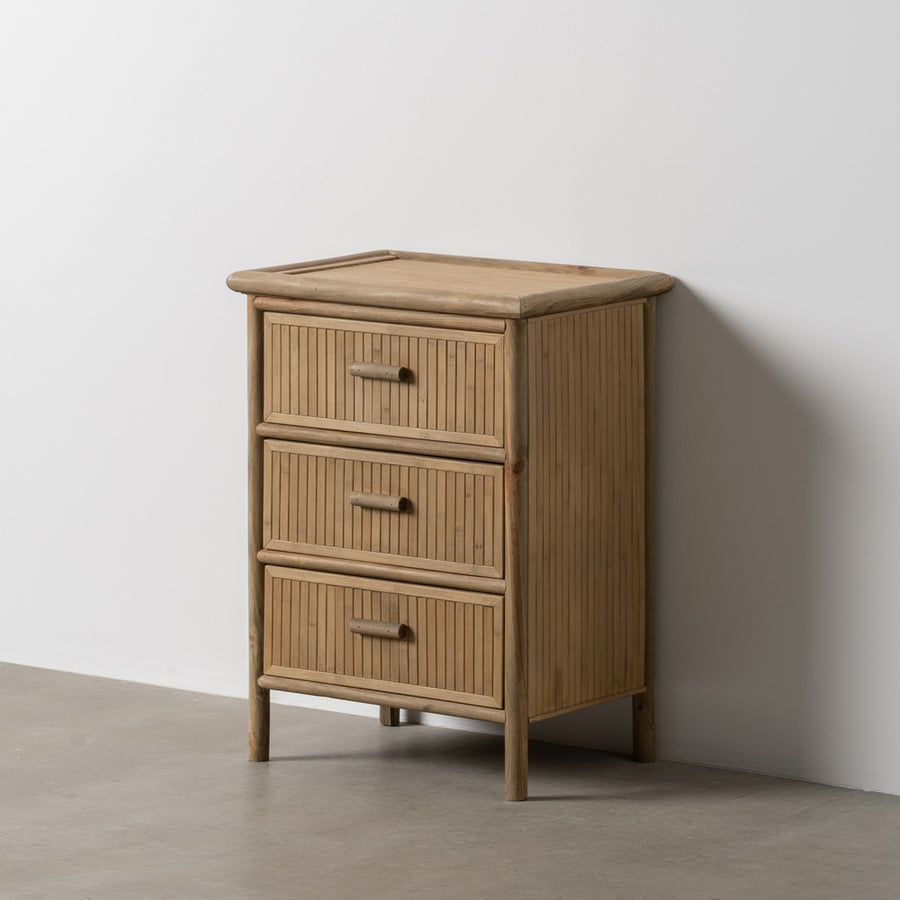 NATURAL BAMBOO SIDE TABLE 48 X 36 X 66 CM