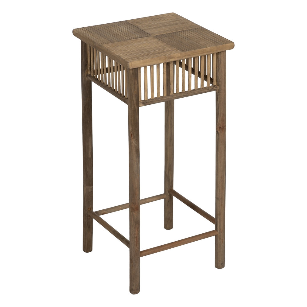 SET OF 2 NATURAL BAMBOO SIDE TABLES 32.50 X 32.50 X 70 CM