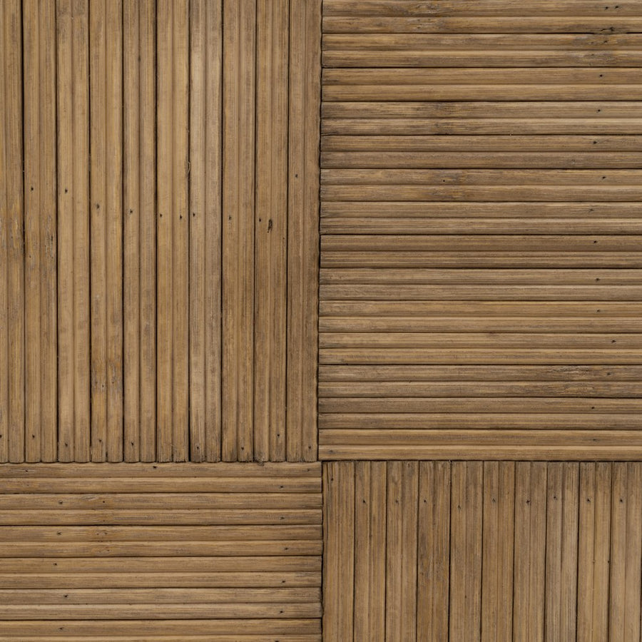 SET OF 2 NATURAL BAMBOO SIDE TABLES 32.50 X 32.50 X 70 CM