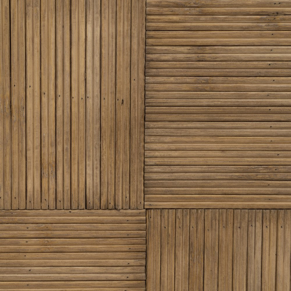 SET OF 2 NATURAL BAMBOO SIDE TABLES 32.50 X 32.50 X 70 CM