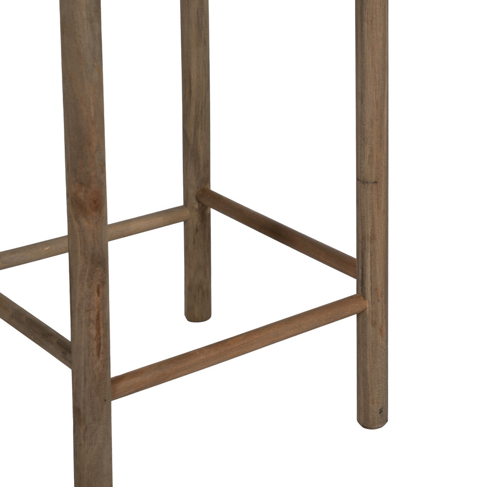 SET OF 2 NATURAL BAMBOO SIDE TABLES 32.50 X 32.50 X 70 CM