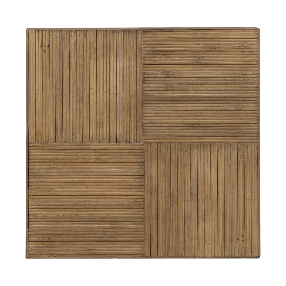 SET OF 2 NATURAL BAMBOO SIDE TABLES 32.50 X 32.50 X 70 CM