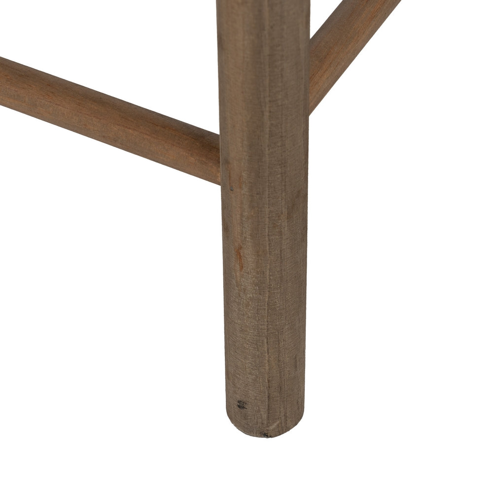 SET OF 2 NATURAL BAMBOO SIDE TABLES 32.50 X 32.50 X 70 CM