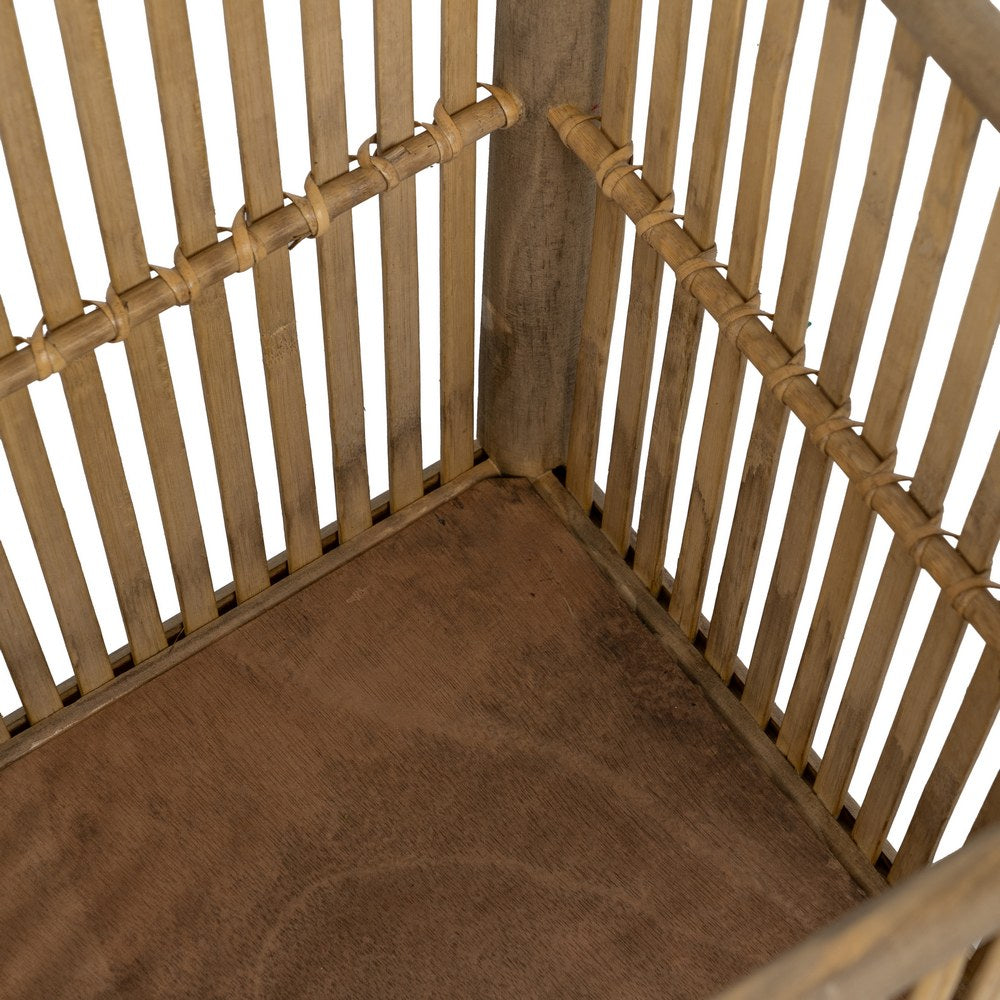 S/2 NATURAL BAMBOO PLANTERS 32.50 X 32.50 X 34 CM