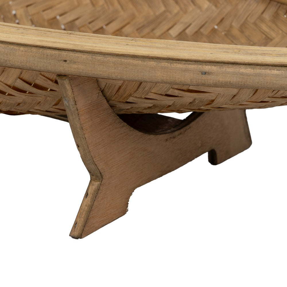 S/2 NATURAL BAMBOO CENTERPIECE DECORATION 70 X 30 X 11 CM