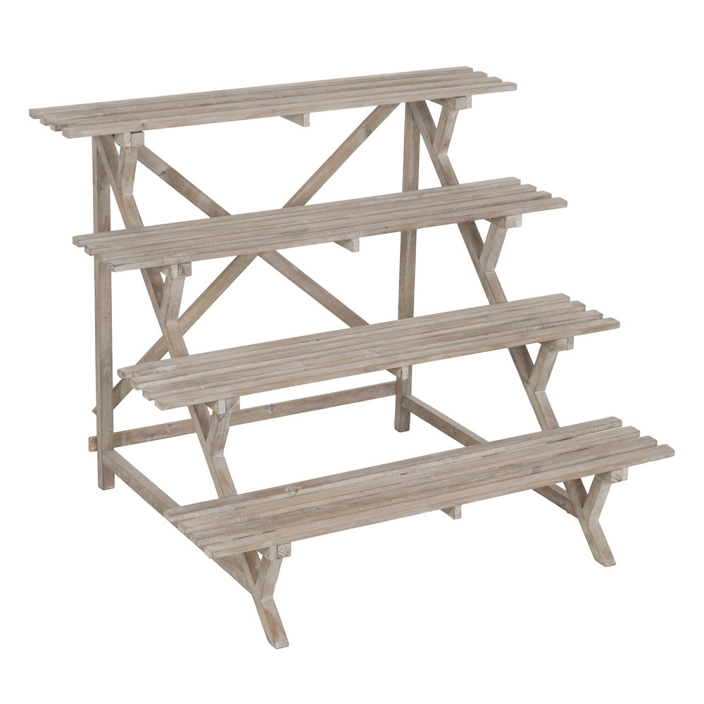 NATURAL WOOD SHELVING UNIT 100 X 80 X 82 CM