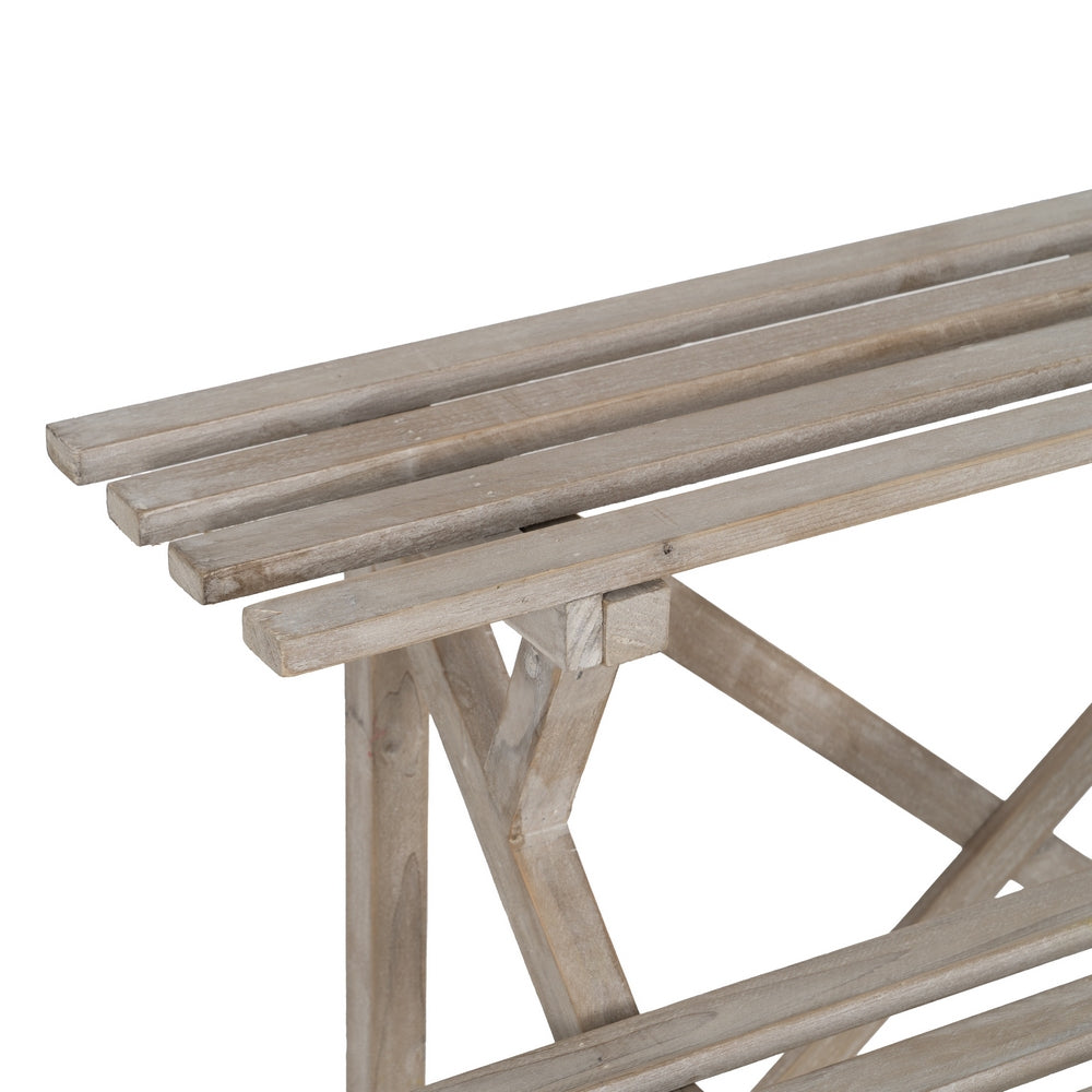 NATURAL WOOD SHELVING UNIT 100 X 80 X 82 CM
