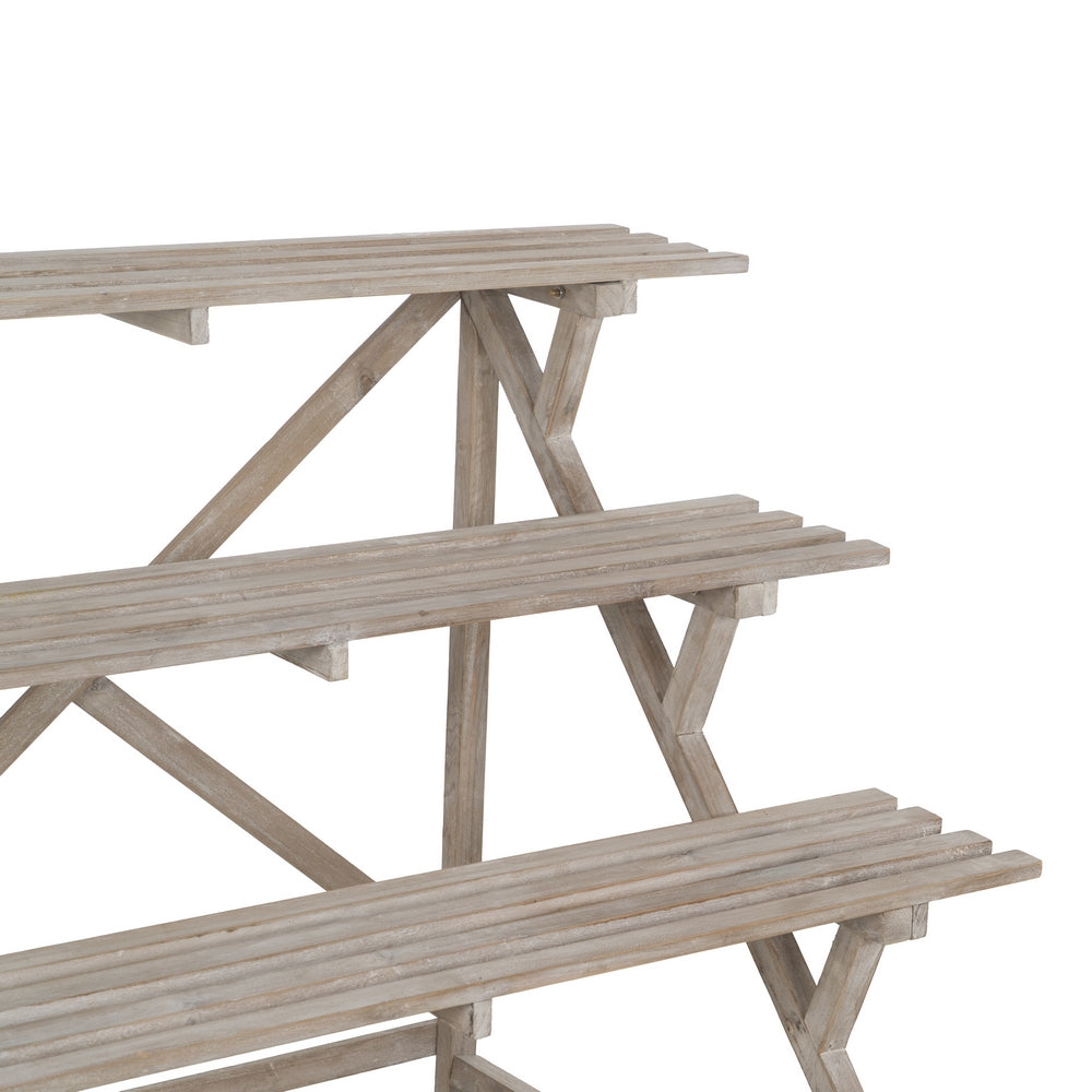 NATURAL WOOD SHELVING UNIT 100 X 80 X 82 CM