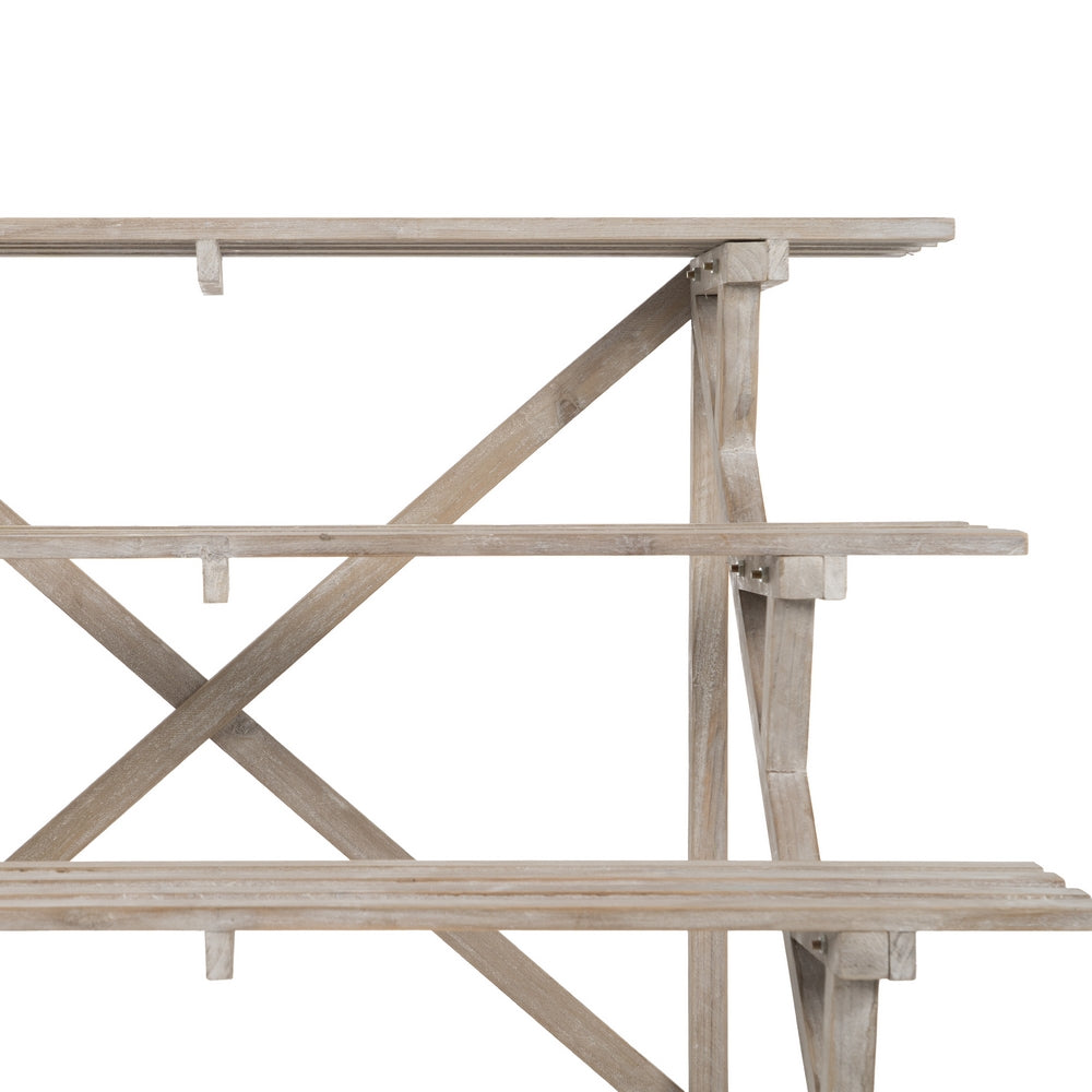 NATURAL WOOD SHELVING UNIT 100 X 80 X 82 CM