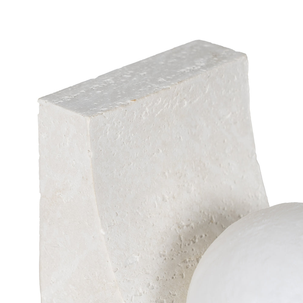 WHITE POLYRESIN TABLE LAMP 26.50 X 10 X 19.50 CM