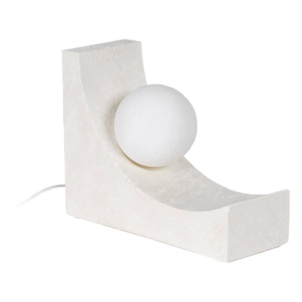 WHITE POLYRESIN TABLE LAMP 26.50 X 10 X 19.50 CM
