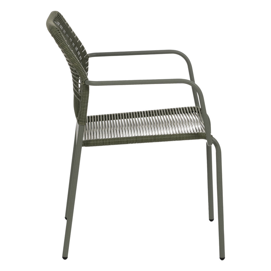 SILLA APILABLE VERDE ACERO EXTERIOR 53 X 63 X 78 CM