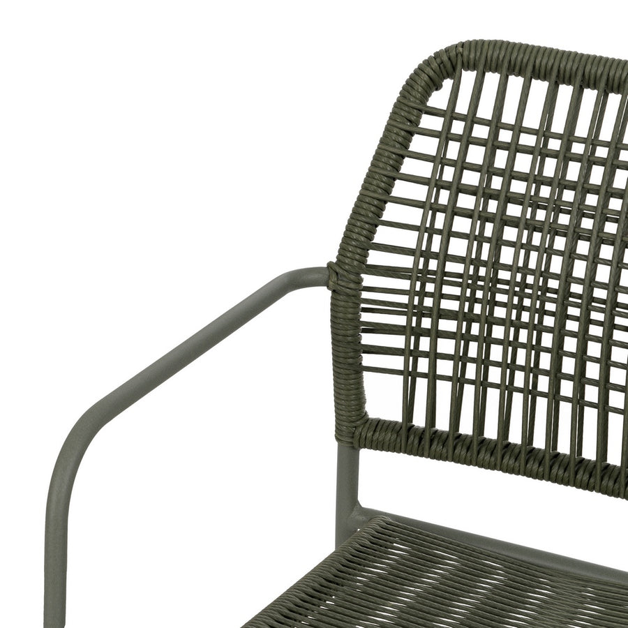 SILLA APILABLE VERDE ACERO EXTERIOR 53 X 63 X 78 CM