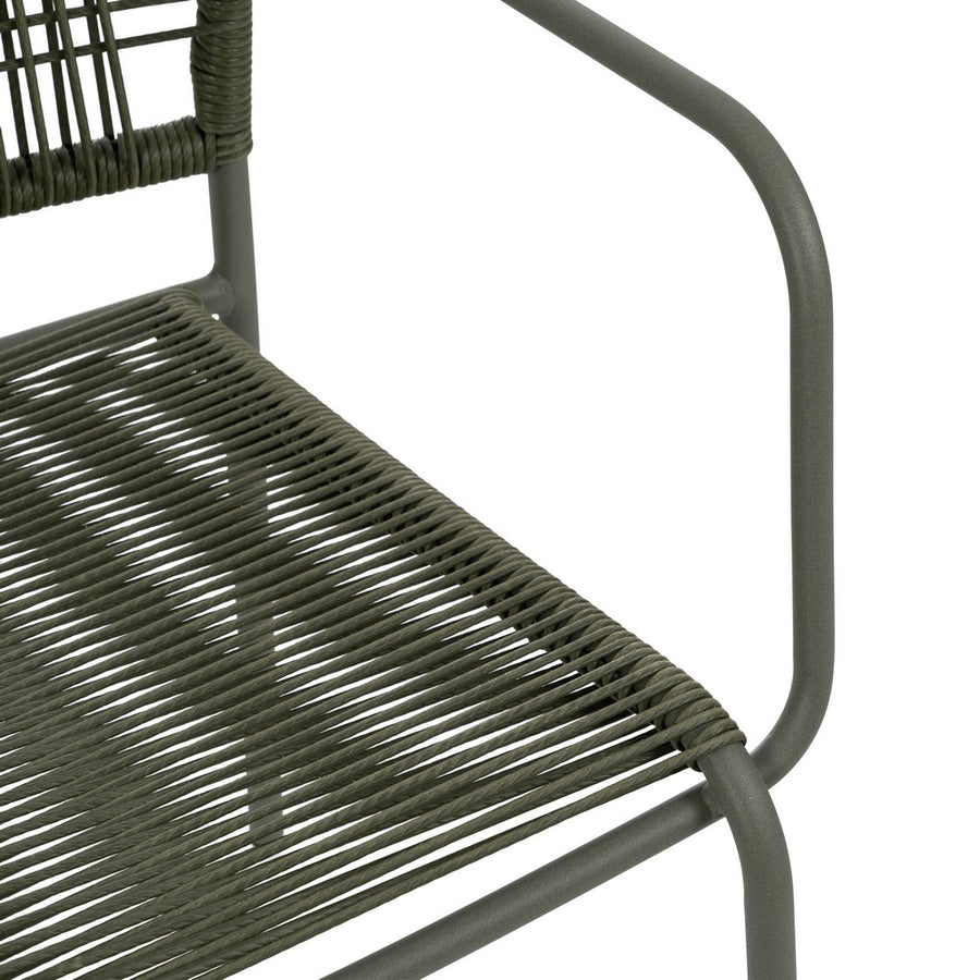 SILLA APILABLE VERDE ACERO EXTERIOR 53 X 63 X 78 CM