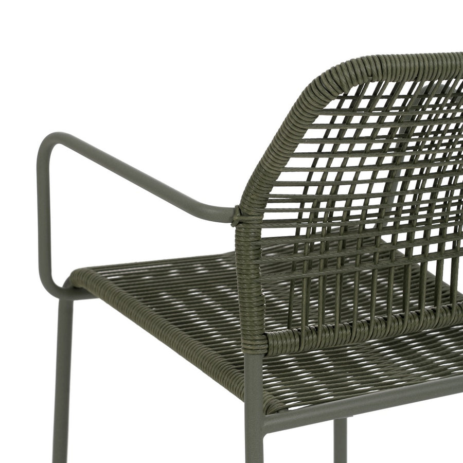 SILLA APILABLE VERDE ACERO EXTERIOR 53 X 63 X 78 CM