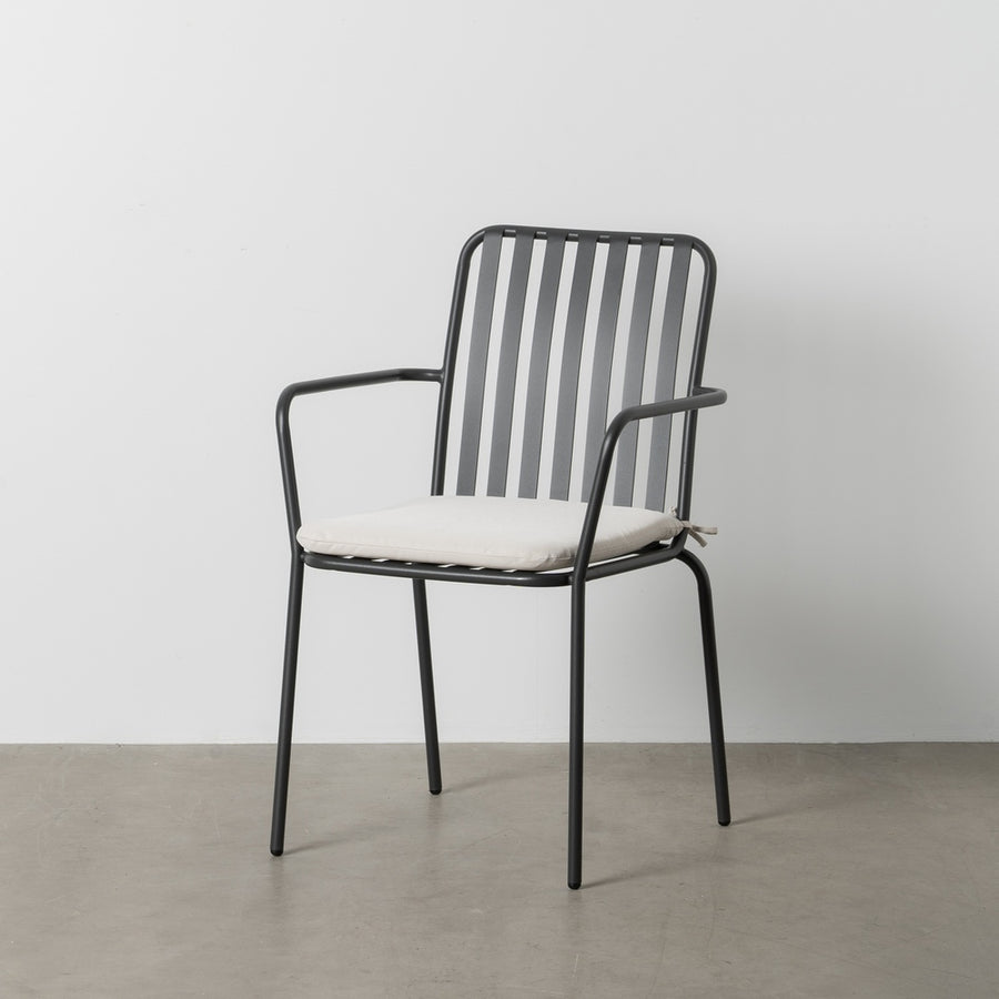 SILLA ANTRACITA ACERO EXTERIOR 56 X 57 X 87 CM