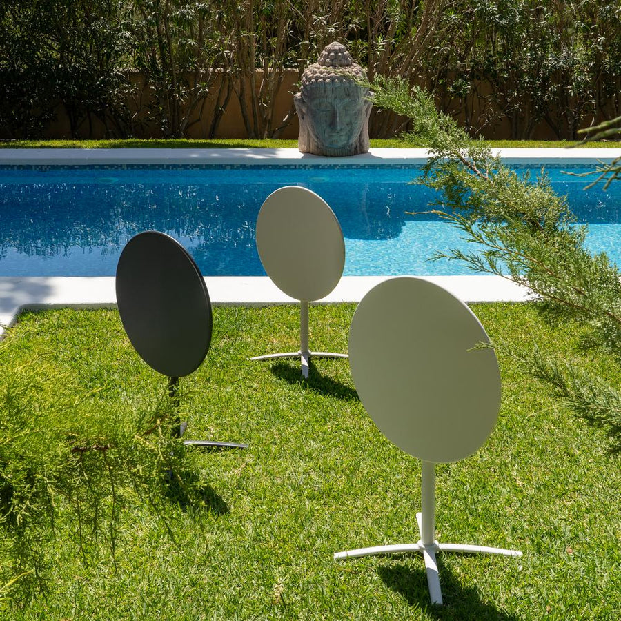 MESA AUXILIAR PLEGABLE ANTRACITA ACERO 70 X 70 X 72 CM