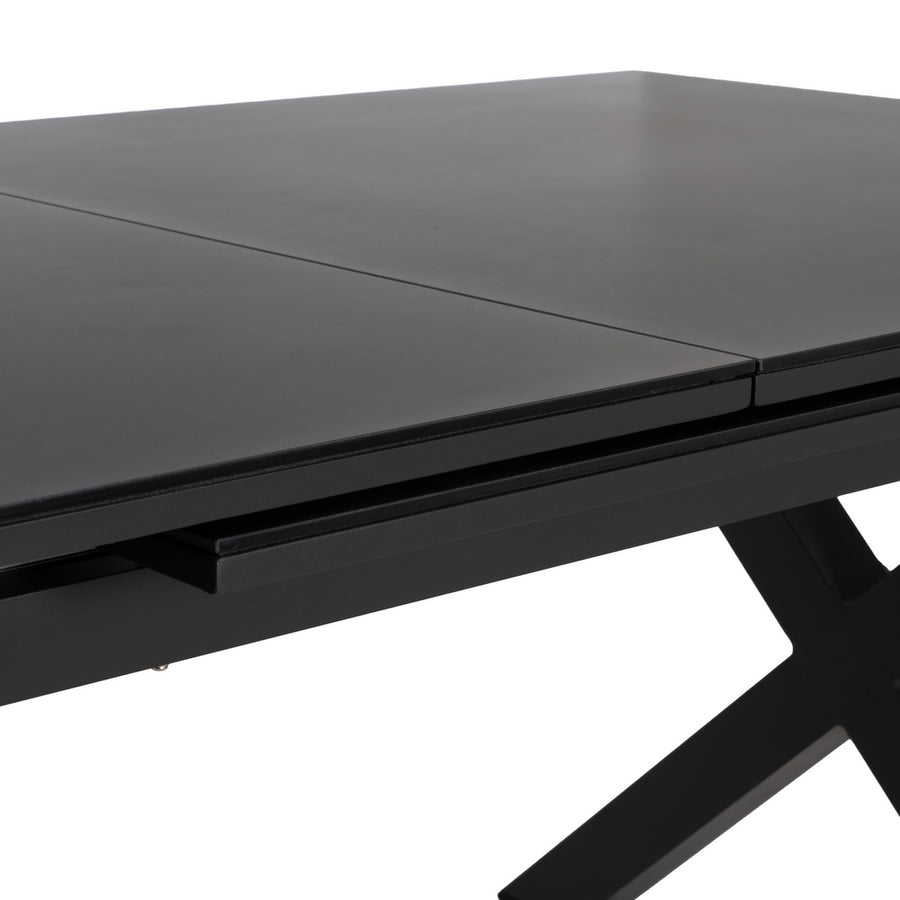 EXTENDABLE ANTHRACITE DINING TABLE 180 X 100 X 77 CM