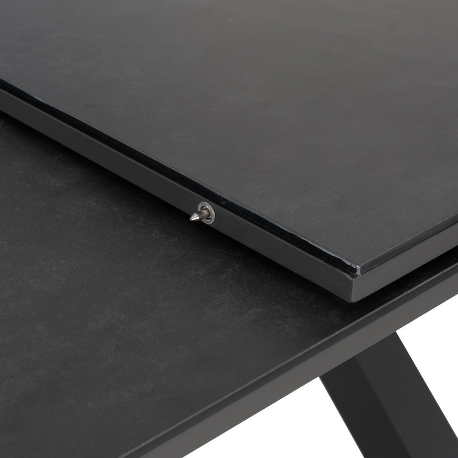EXTENDABLE ANTHRACITE DINING TABLE 180 X 100 X 77 CM