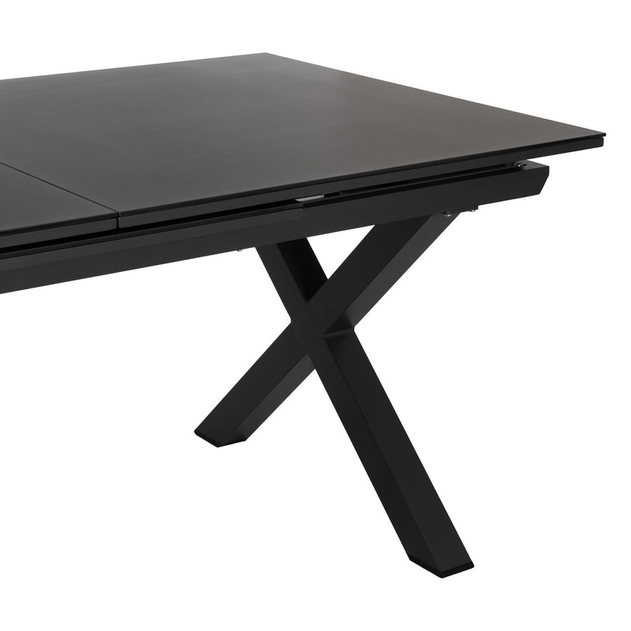EXTENDABLE ANTHRACITE DINING TABLE 180 X 100 X 77 CM