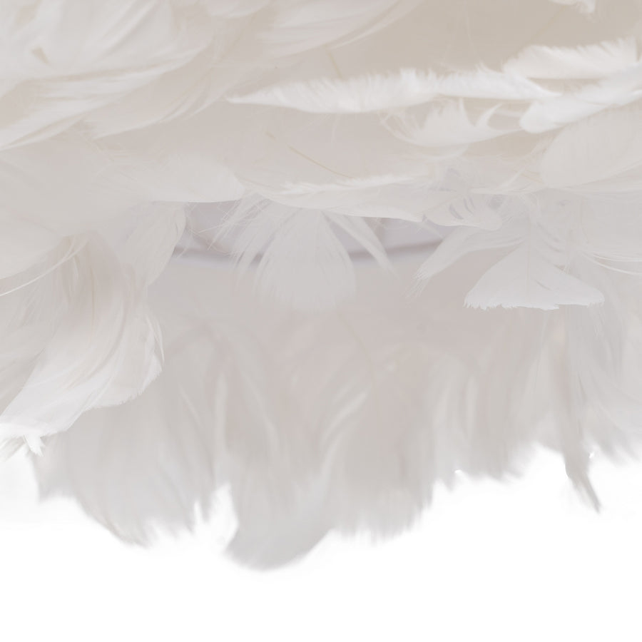LÁMPARA TECHO BLANCO-ORO PLUMAS 40 X 40 X 25 CM