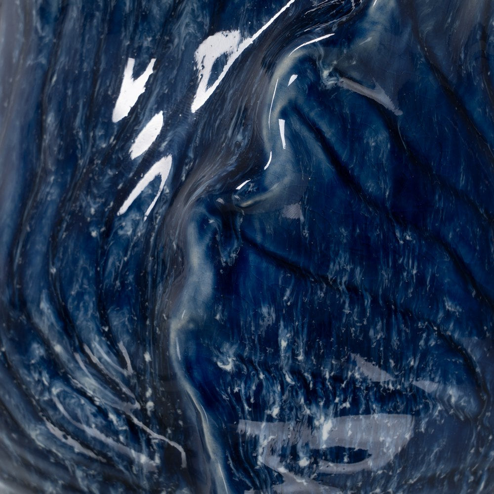 JARRÓN AZUL CERÁMICA DECORACIÓN 17 X 16 X 20 CM