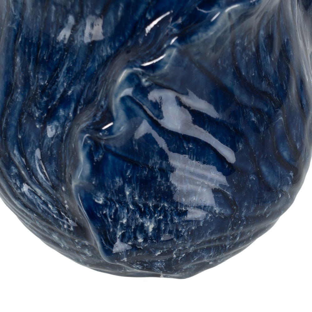 JARRÓN AZUL CERÁMICA DECORACIÓN 17 X 16 X 20 CM