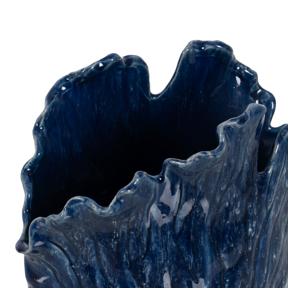 JARRÓN AZUL CERÁMICA DECORACIÓN 23 X 14 X 21,50 CM