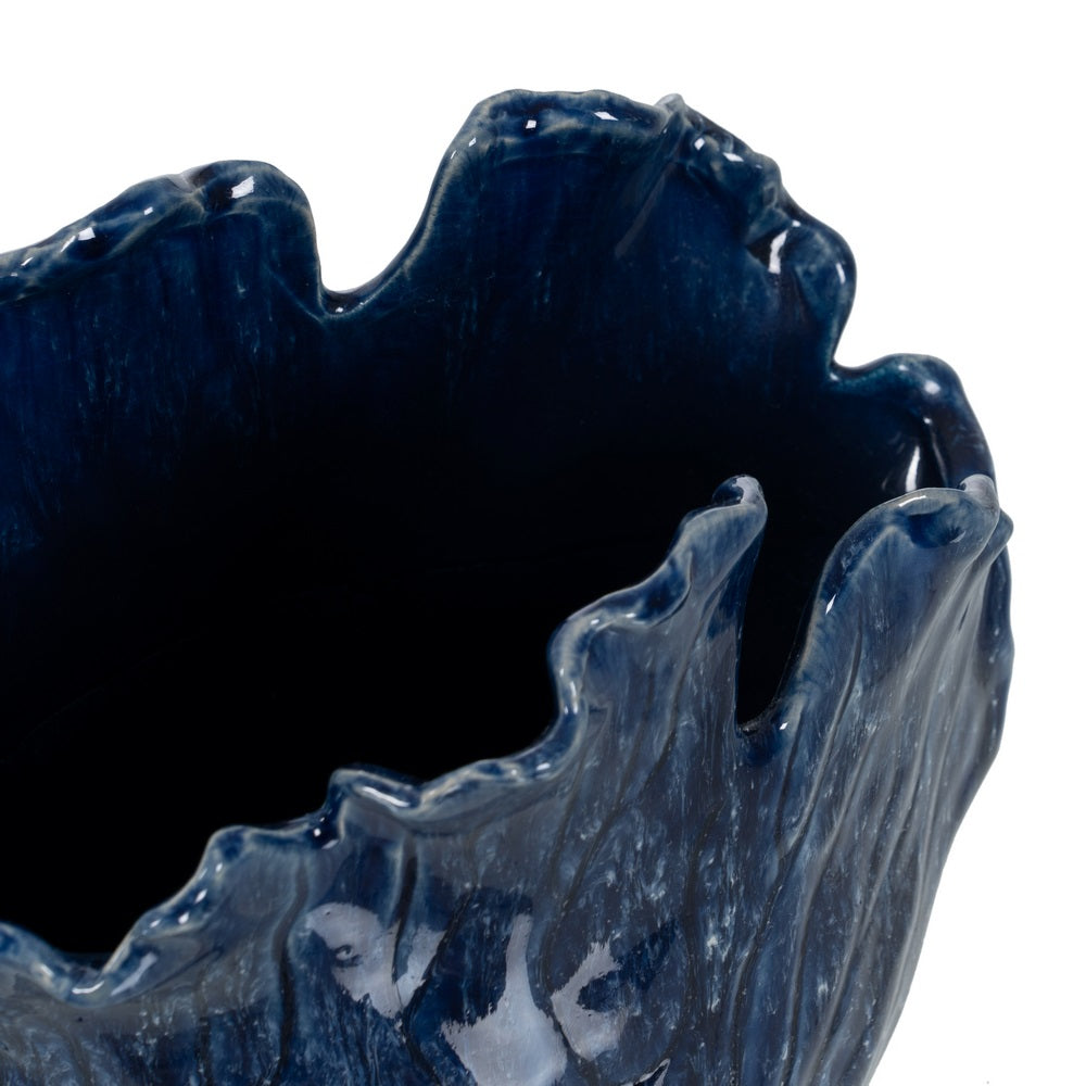 JARRÓN AZUL CERÁMICA DECORACIÓN 23 X 14 X 21,50 CM