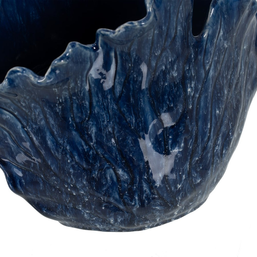 JARRÓN AZUL CERÁMICA DECORACIÓN 23 X 14 X 21,50 CM