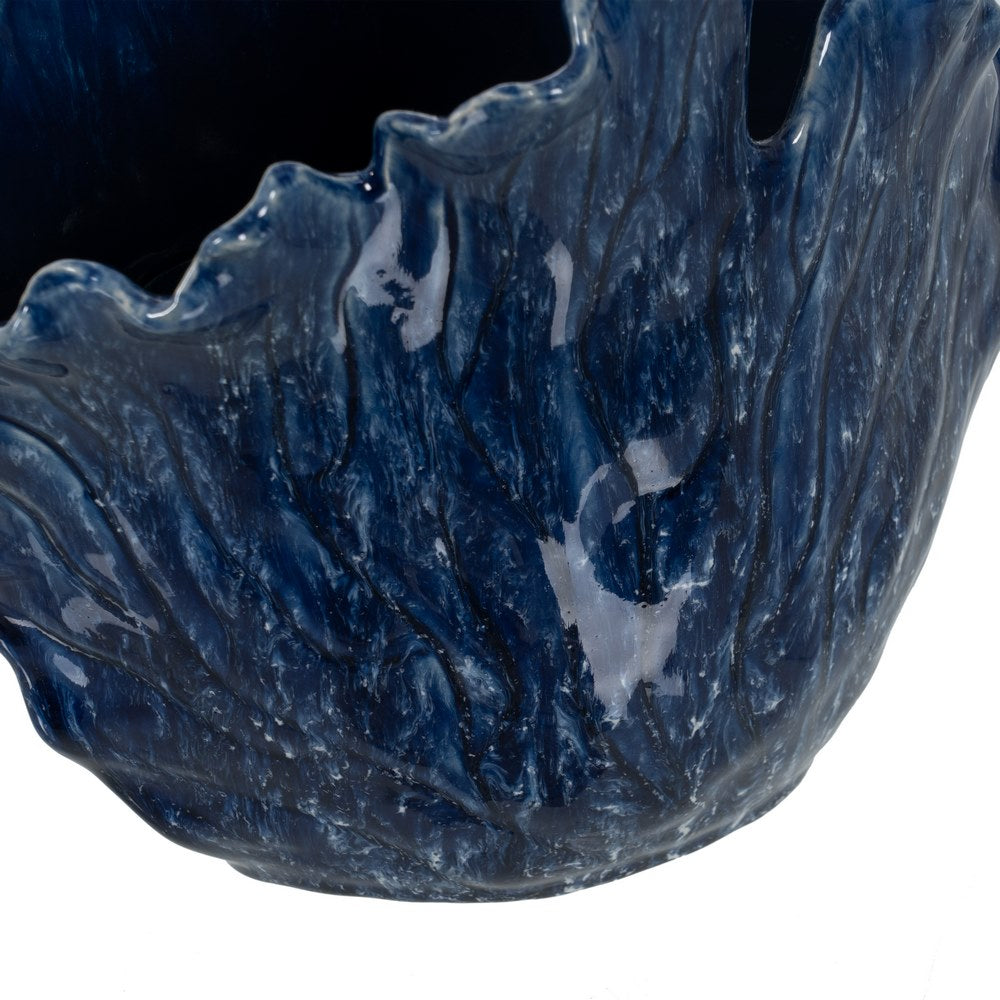 JARRÓN AZUL CERÁMICA DECORACIÓN 23 X 14 X 21,50 CM
