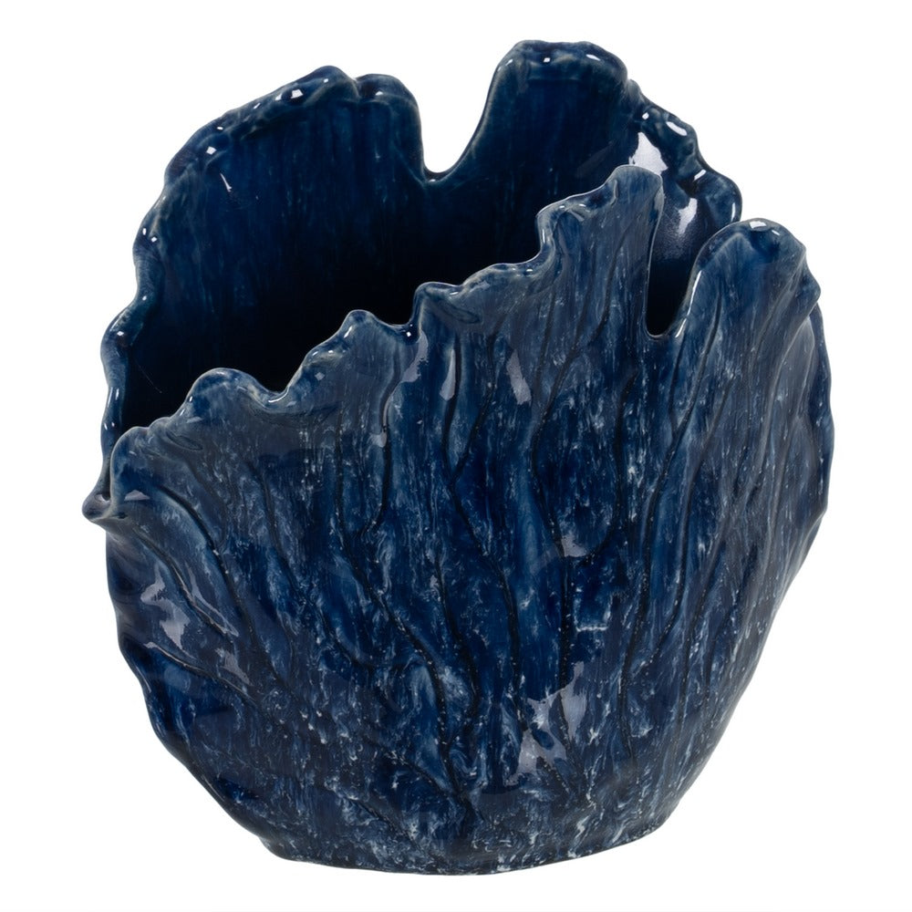JARRÓN AZUL CERÁMICA DECORACIÓN 23 X 14 X 21,50 CM