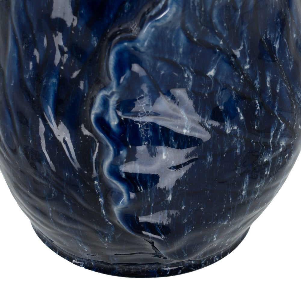 JARRÓN AZUL CERÁMICA DECORACIÓN 21 X 21 X 27 CM