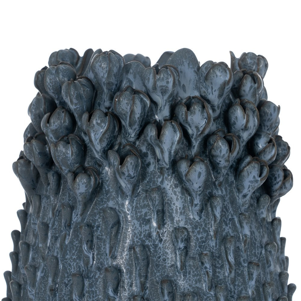 JARRÓN AZUL CERÁMICA DECORACIÓN 22,50 X 22,50 X 38,50 CM