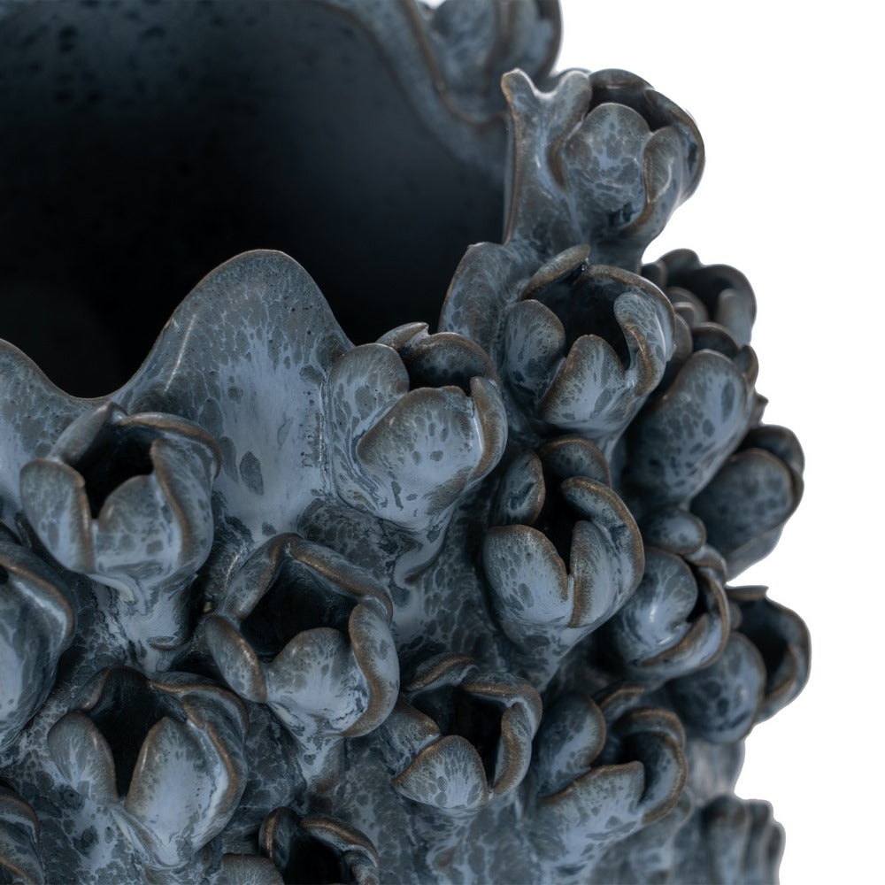 JARRÓN AZUL CERÁMICA DECORACIÓN 22,50 X 22,50 X 38,50 CM