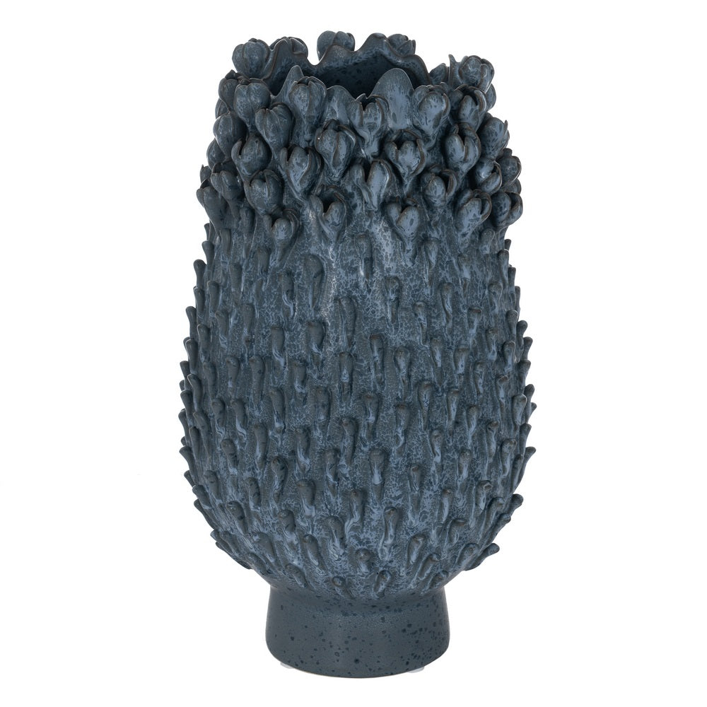 JARRÓN AZUL CERÁMICA DECORACIÓN 22,50 X 22,50 X 38,50 CM