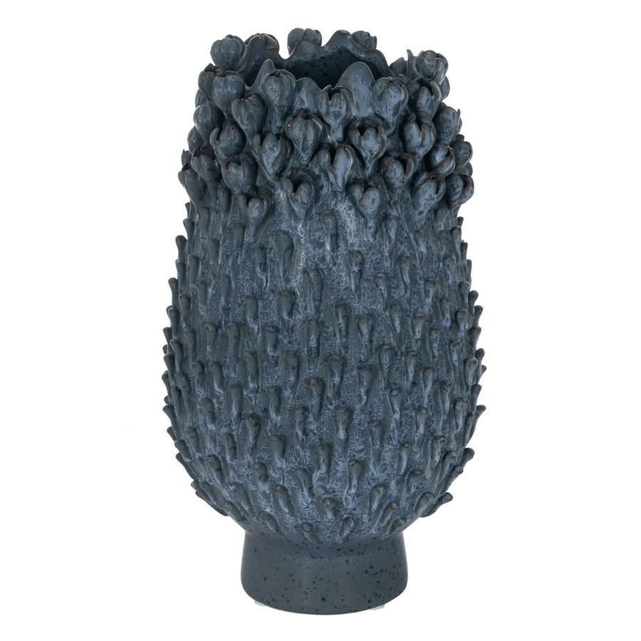 JARRÓN AZUL CERÁMICA DECORACIÓN 22,50 X 22,50 X 38,50 CM