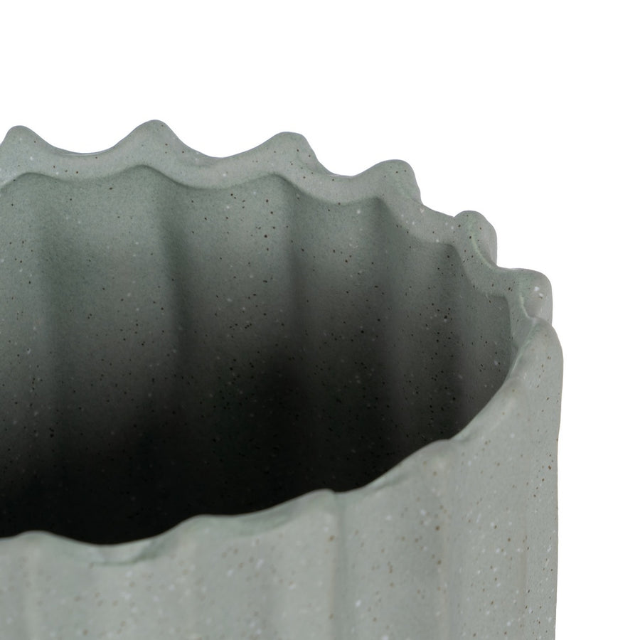 JARRÓN VERDE CERÁMICA DECORACIÓN 20,50 X 20,50 X 92 CM