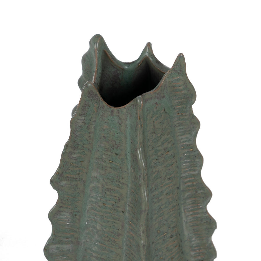 JARRÓN VERDE CERÁMICA DECORACIÓN 19 X 18,50 X 53,50 CM