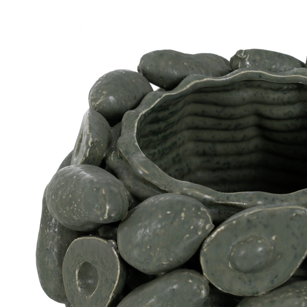 GREEN CERAMIC VASE DECORATION 31.50 X 31.50 X 23 CM