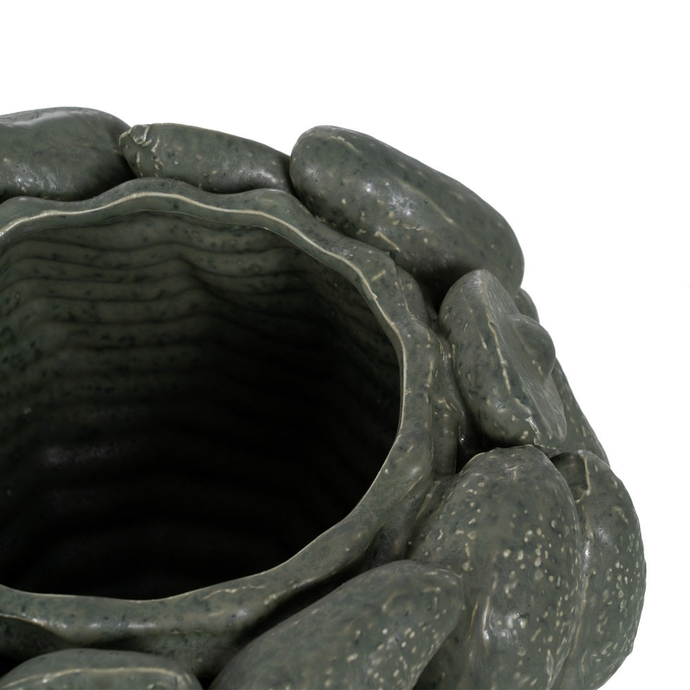 GREEN CERAMIC VASE DECORATION 31.50 X 31.50 X 23 CM