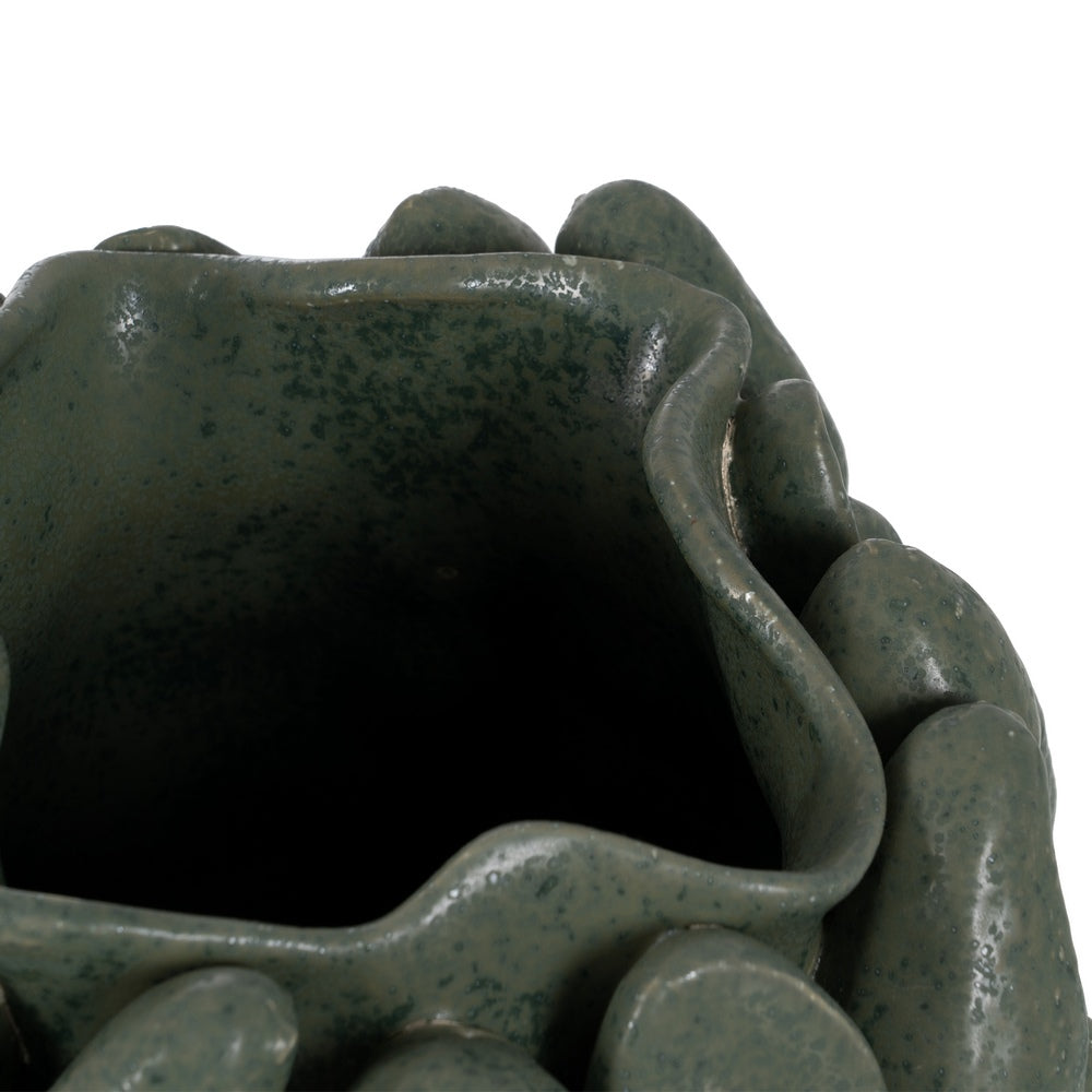 JARRÓN VERDE CERÁMICA DECORACIÓN 33 X 32,50 X 44 CM