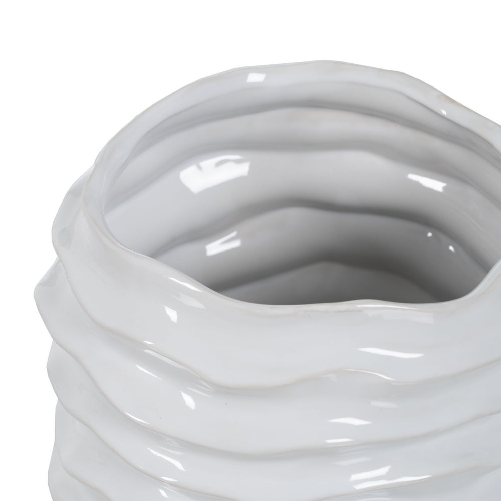 JARRÓN BLANCO CERÁMICA DECORACIÓN 18,50 X 18 X 27,50 CM