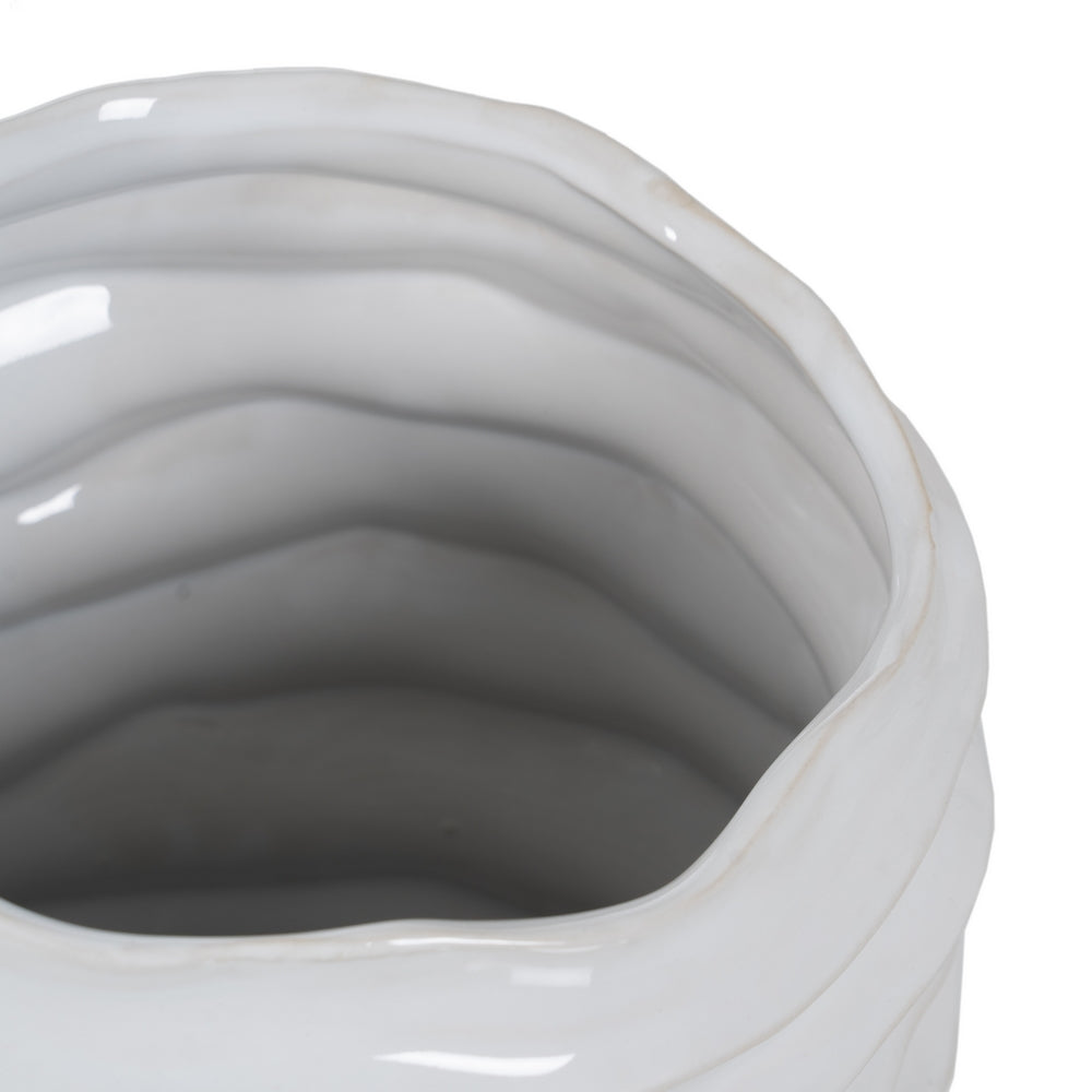JARRÓN BLANCO CERÁMICA DECORACIÓN 18,50 X 18 X 27,50 CM