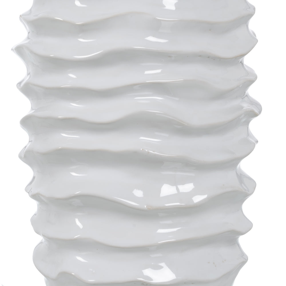 JARRÓN BLANCO CERÁMICA DECORACIÓN 18,50 X 18 X 27,50 CM