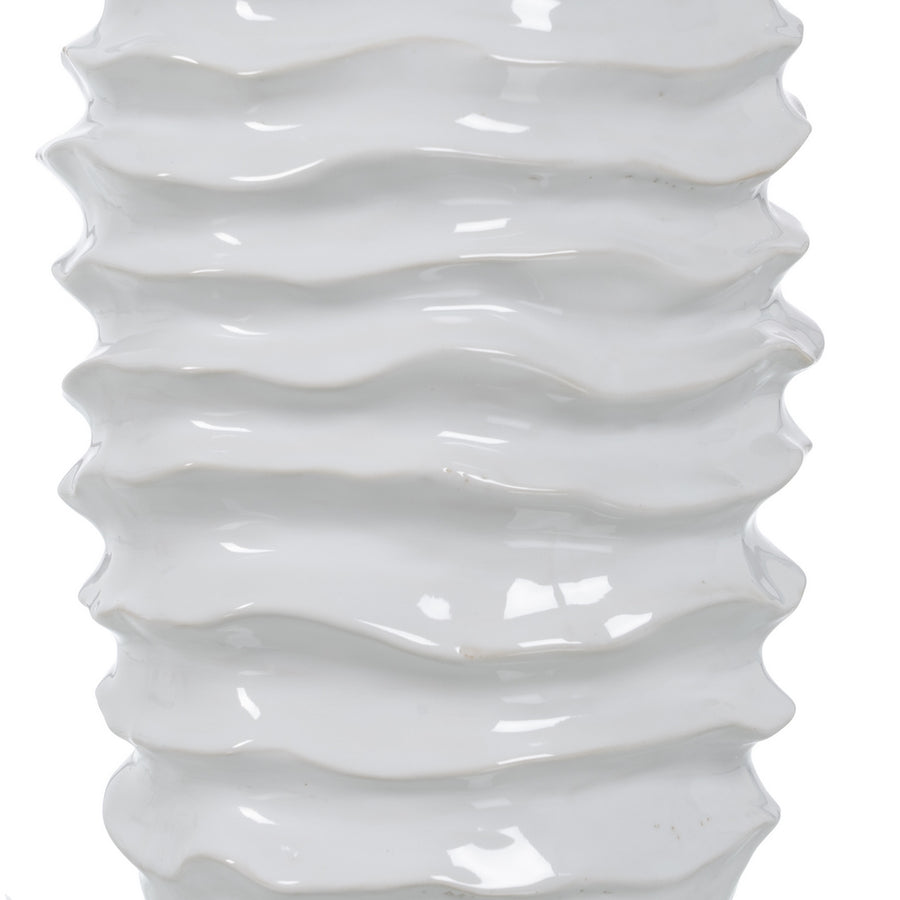JARRÓN BLANCO CERÁMICA DECORACIÓN 18,50 X 18 X 27,50 CM