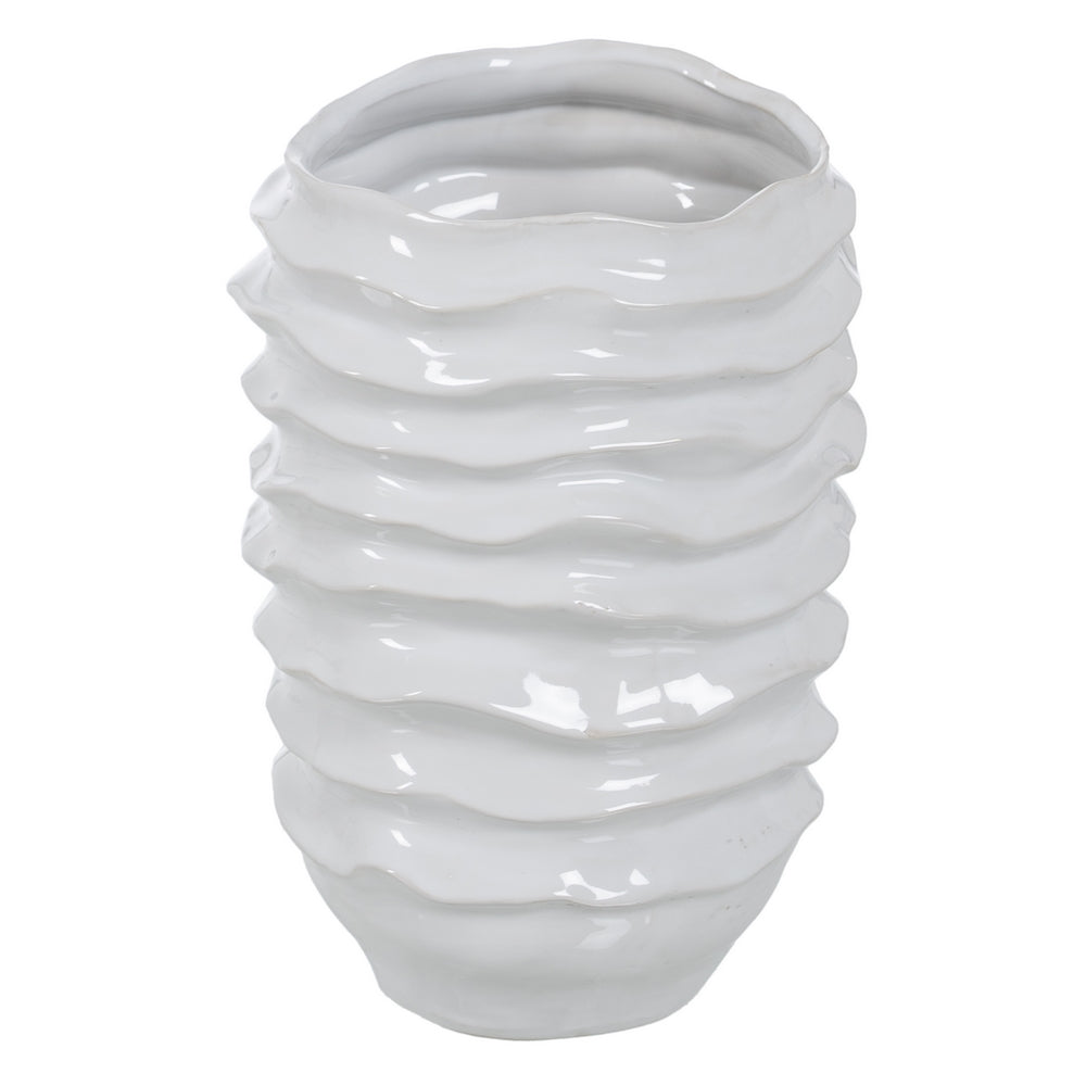 JARRÓN BLANCO CERÁMICA DECORACIÓN 18,50 X 18 X 27,50 CM