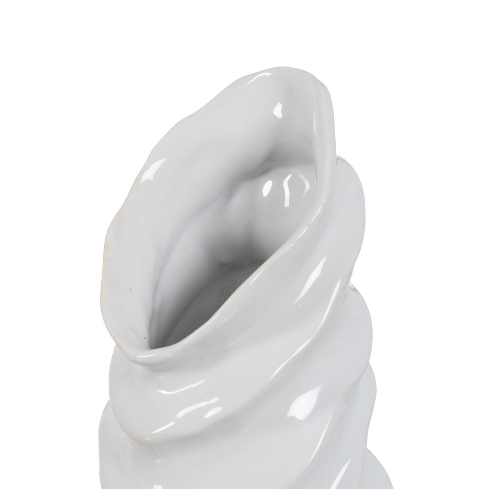JARRÓN BLANCO CERÁMICA DECORACIÓN 17,50 X 17 X 49 CM